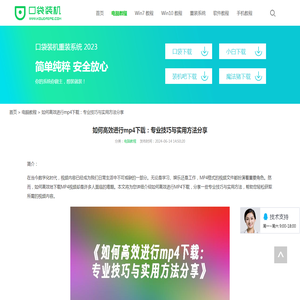 如何高效进行mp4下载：专业技巧与实用方法分享_电脑教程_口袋pe之家