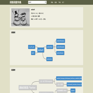 extort的词根、词缀、词源、记忆法在线查询【词根词缀词典，记忆字典】