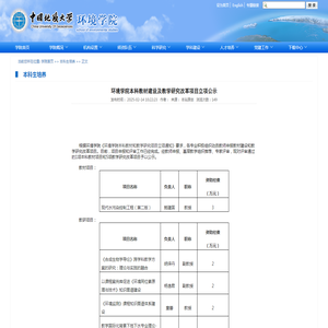 环境学院本科教材建设及教学研究改革项目立项公示-环境学院